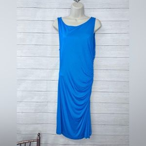 Forever 21 Y2K Side Ruching Beautiful Blue Mini Dress Side Zip Large 💗